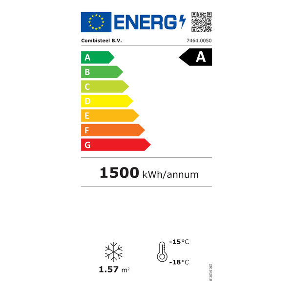 Vrieskast | Energiezuinig | Smal Model | 221L | Wit | -18°C/-24°C | Statisch | 0.33kW | 494x521x1915(h)mm