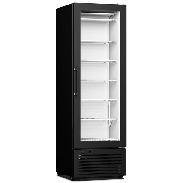 IJsvrieskast | 301L | Zwart | -18°C/-25°C | Statisch | 0.26kW | Wielen (Geremd) | 570x649x1835(h)mm