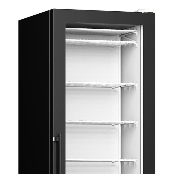 IJsvrieskast | 301L | Zwart | -18°C/-25°C | Statisch | 0.26kW | Wielen (Geremd) | 570x649x1835(h)mm