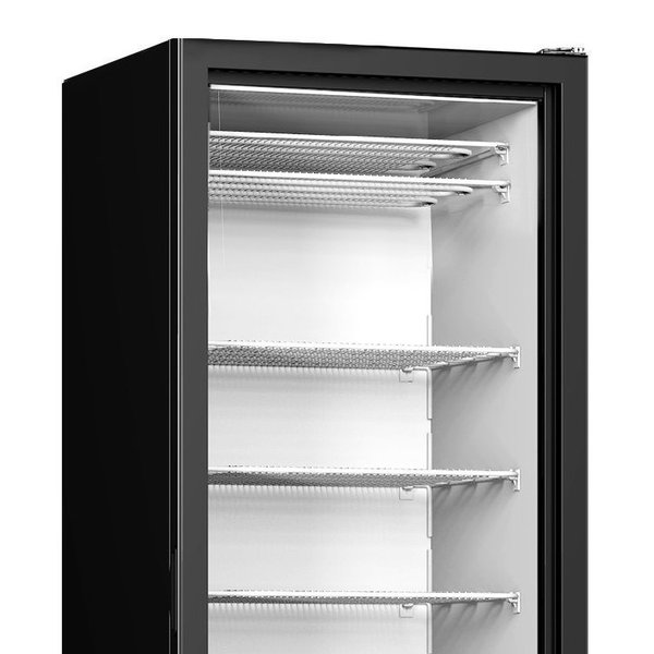 IJsvrieskast | 417L | Zwart | -18°C/-25°C | Statisch | 0.32kW | Wielen (Geremd) | 667x620x2018(h)mm