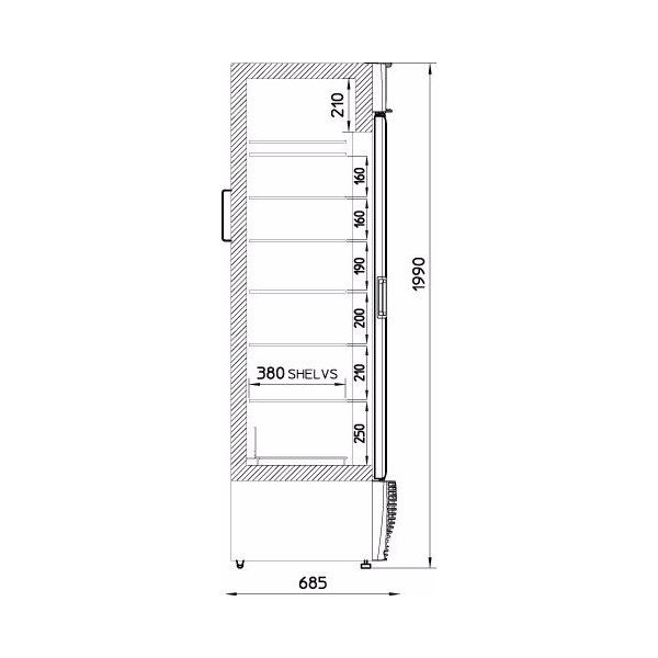 Vrieskast | 403L | Wit | -15°C/-25°C | Statisch | 0.38kW | Scharnier Rechts | Wielen | 668x685x1990(h)mm