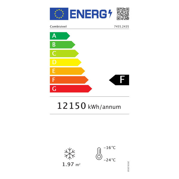 Vrieskast | 1530L | Zwart | -18°C/-22°C | Geforceerd | Draaideuren | Wielen (Geremd) | 1880x710x2092(h)mm