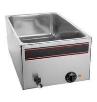 CaterChef Bain marie GN1/1x1-150mm | 1kW | Met aftapkraan | 340x540x230(h)mm