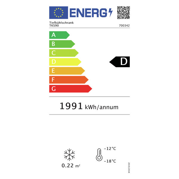 Vrieskast | 90L | Grijs | -13°C/-22°C | Statisch | 0.23kW | 620x600x720(h)mm