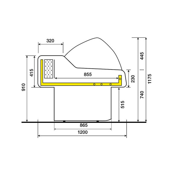 Viskoeltoonbank | SAIGON | 0°C/+2°C | Plaatkoeling | 2000x1195x1175(h)mm