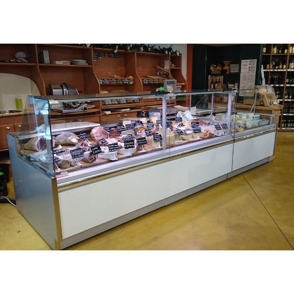 Koeltoonbank (Open Hoek 90°) | MAJOR2 | 0°C/+2°C | Geforceerd | 0.49kW | Kantelruit | Koppelbaar | 1410x1185x1310(h)mm