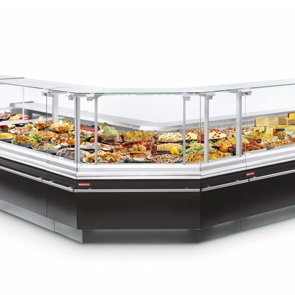 Koeltoonbank (Open Hoek 90°) | MAJOR2 | 0°C/+2°C | Geforceerd | 0.49kW | Kantelruit | Koppelbaar | 1410x1185x1310(h)mm