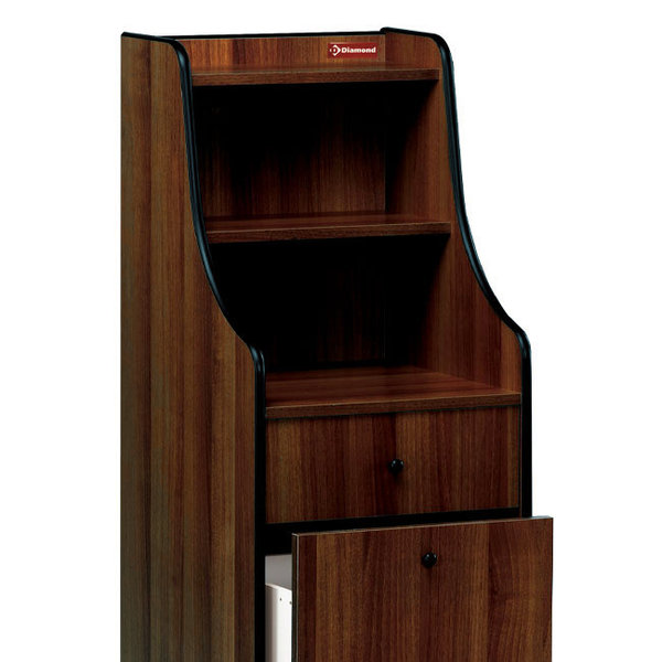 Dienstmeubel | Gemelamineerd Hout (Wengé) | 2 Laden + 2 Planken | 480x480x1450(h)mm