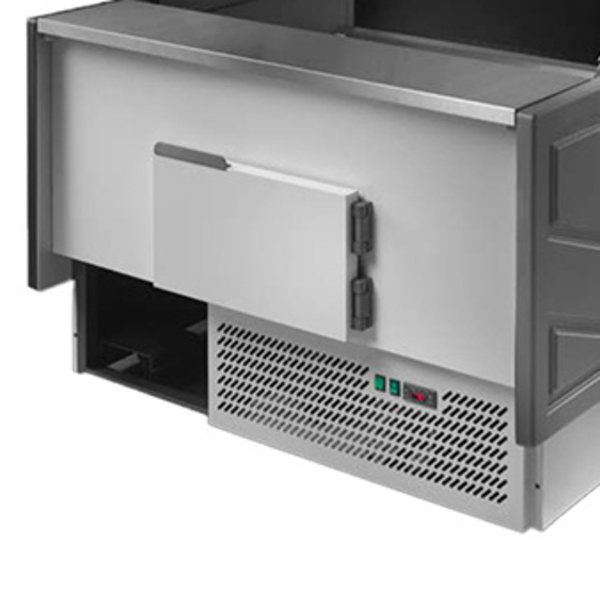Koeltoonbank | SERIE MR | +3°C/+5°C | Geventileerd | 1.11kW | Kantelruit | Gekoelde Reserve | 2960x1175x1234(h)mm