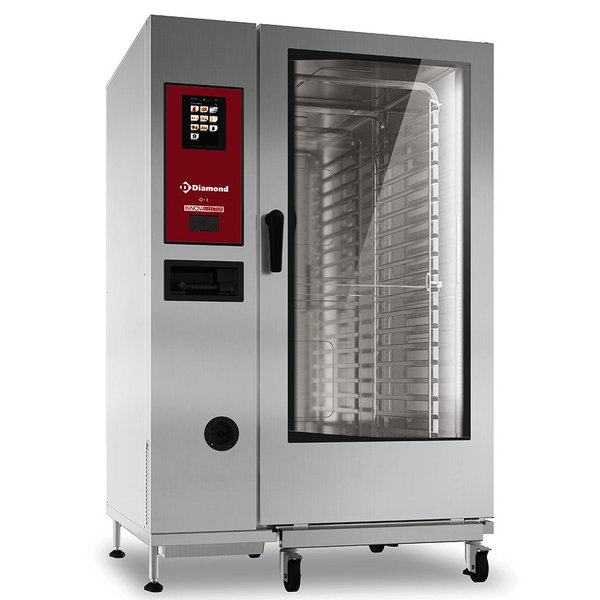 Combisteamer | Elektrisch | Boiler + Stoom + Hetelucht | 20 Niveaus (2/1 GN) | 65.4kW (400V) | Touchscreen (Programmeerbaar) | Wielen (Geremd) | 1162x1066x1794(h)mm