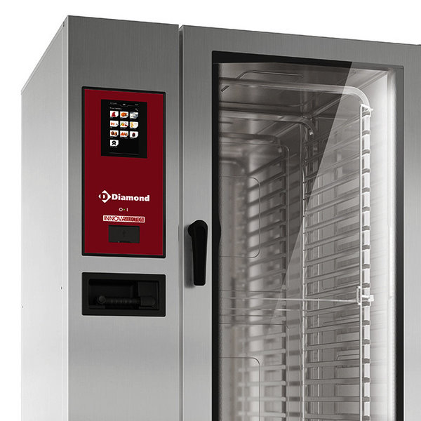Combisteamer | Elektrisch | Boiler + Stoom + Hetelucht | 20 Niveaus (2/1 GN) | 65.4kW (400V) | Touchscreen (Programmeerbaar) | Wielen (Geremd) | 1162x1066x1794(h)mm