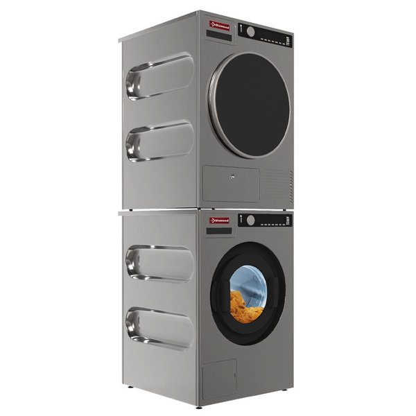 Was-/Centrifugemachine | Titanium/RVS | 6.5kg | Afvoerpomp | 3.2kW (400V) | WiFi-Connect | 595x591x865(h)mm