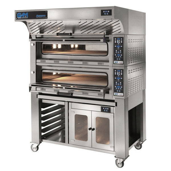 Pizzaoven | AZZURRO | Energiebesparing | 9x Ø34cm | 60°C/460°C | 15.6kW (400V) | Stapelbaar | 1485x1285x425(h)mm