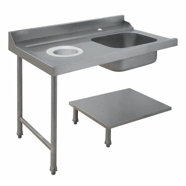 Aanvoertafel | Links | Kuip + Afvalopening + Onderschap | Kraangat | Achteropstand | 1200x715x850/1000(h)mm