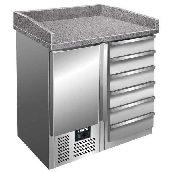 Pizzawerkbank | 109L | 1 Deur (1/1 GN) + 6 Deegladen (EN600x400) | +2°C/+8°C | Geventileerd | 0.23kW | 1000x700x880/1060(h)mm