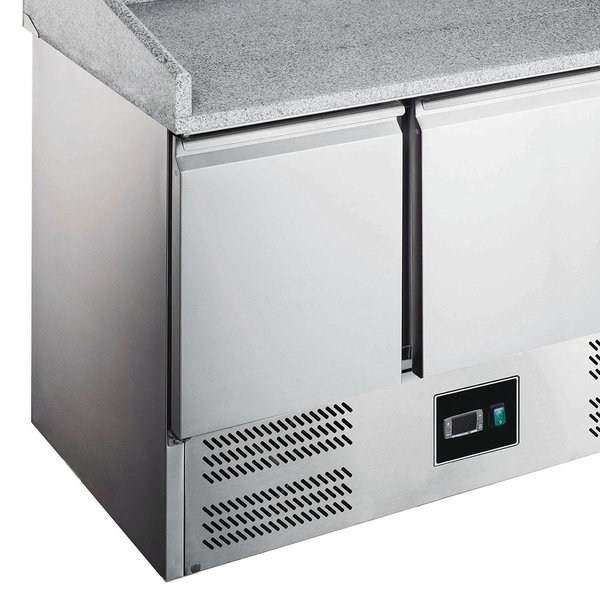 Pizzawerkbank | 368L | 3 Deuren (1/1 GN) | +2°C/+8°C | Geventileerd | 0.28kW | Wielen (Geremd) | 1400x700x866/1016(h)mm