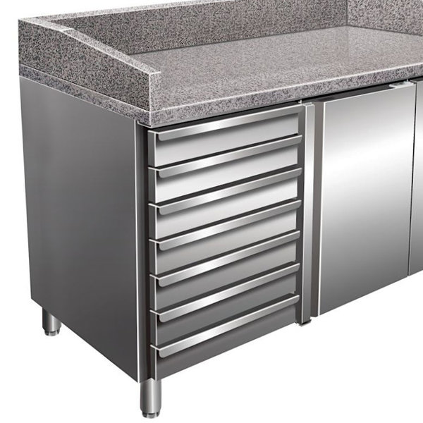 Pizzawerkbank | 221L | 1 Deur + 7 Deegladen (EN600x400) | +2°C/+8°C | Geforceerd | 0.35kW | 1515x800x920/1040(h)mm