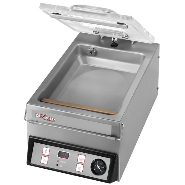 Vacuummachine | Gebogen Deksel | RVS Kuip | 4m3/u | 0.5kW | 279x440x252/550(h)mm