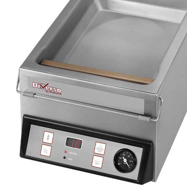 Vacuummachine | Gebogen Deksel | RVS Kuip | 4m3/u | 0.5kW | 279x440x252/550(h)mm