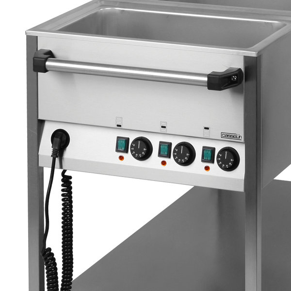 Bain Marie RVS Trolley | 1.25kW | 3x 1/1 GN | Aftapkraan | 1250x700x900(h)mm