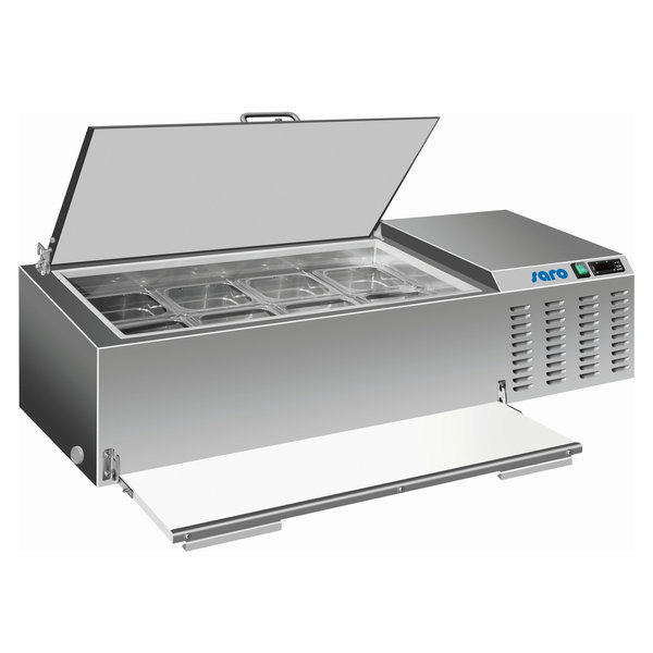 Opzetkoelvitrine | 4x 1/3 GN | +1°C/+5°C | Statisch | 0.15kW | Uitklapbare Snijplank | 1168x443x353(h)mm