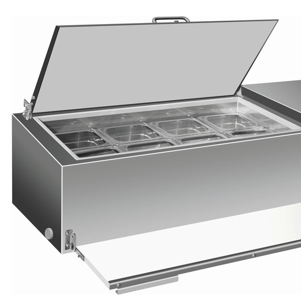 Opzetkoelvitrine | 4x 1/3 GN | +1°C/+5°C | Statisch | 0.15kW | Uitklapbare Snijplank | 1168x443x353(h)mm