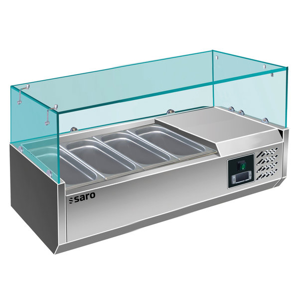 Opzetkoelvitrine | 4x 1/3 GN of 3x 1/3 GN + 1x 1/2 GN | +2°C/+8°C | Statisch | 0.15kW | 1200x395x435(h)mm