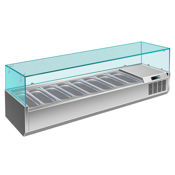 Opzetkoelvitrine | 8x 1/3 GN | +2°C/+8°C | Statisch | 0.15kW | 1800x395x435(h)mm