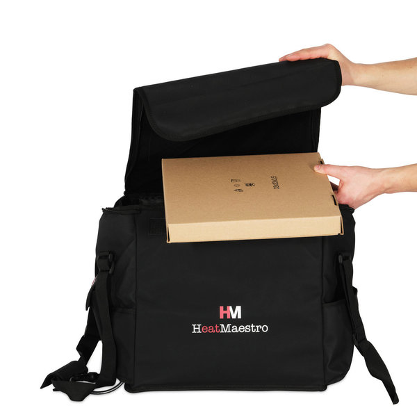 Warmhoud-Bezorgtas | Zwart | Incl. HeatElement 90°C (30min) | Wasbare Voering | 340x340x380(h)mm