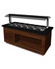 Saro Gekoeld Buffet | PREMIUM LINE | Houtlook | 0°C/+10°C | Statisch | 0.57kW | 5x 1/1 GN | Graniet Blad | Wielen (Geremd) | 2000x880x1350(h)mm 