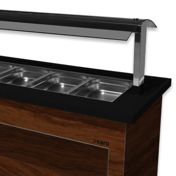 Gekoeld Buffet | PREMIUM LINE | Houtlook | 0°C/+10°C | Statisch | 0.57kW | 3x 1/1 GN | Graniet Blad | Wielen (Geremd) | 1300x880x1350(h)mm
