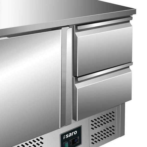Koelwerkbank | 240L | 1 Deur + 2 Laden (1/1 GN) | +2°C/+8°C | Statisch + Ventilator | 900x700x880(h)mm