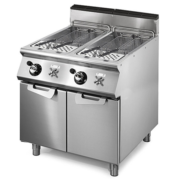 Pastakoker | Gas | Op Onderstel | 2x 26L | 19kW | 2x GN 2/3-200mm | 800x730x870(h)mm