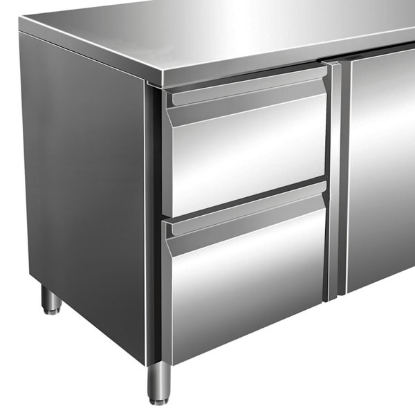 Koelwerkbank | 314L | 1 Deur + 2 Laden (1/1 GN) | -2°C/+8°C | Geforceerd | 1360x700x890/950(h)mm