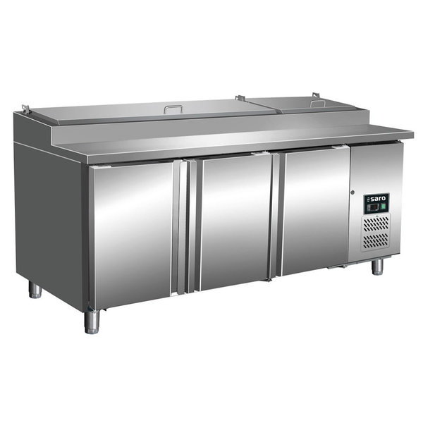 Saladette | 459L | 3 Deuren (1/1 GN) | Boven 9x 1/3 GN | +1°C/+6°C | Geforceerd | 0.27kW | Klapdeksel | 1795x700x850/1042(h)mm