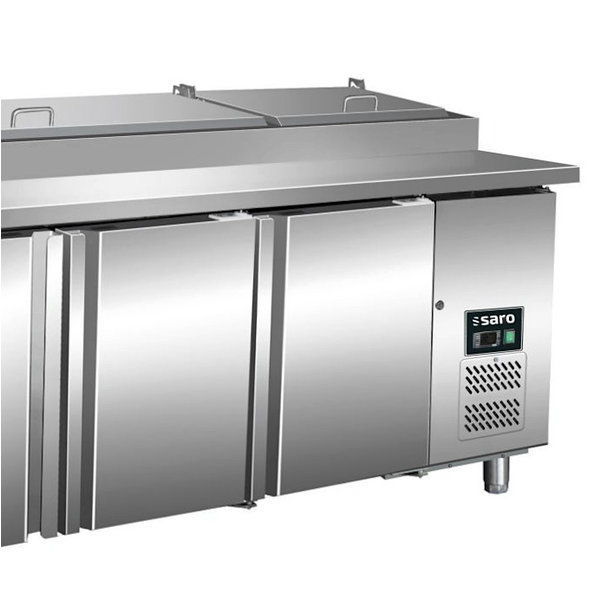 Saladette | 459L | 3 Deuren (1/1 GN) | Boven 9x 1/3 GN | +1°C/+6°C | Geforceerd | 0.27kW | Klapdeksel | 1795x700x850/1042(h)mm