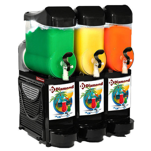 Sorbet-/Slushmachine | 3x 10L | LED-Verlichting | Nachtmodus | 1.1kW | 600x600x840(h)mm