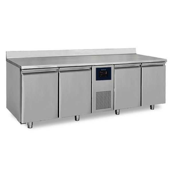 Koelwerkbank | 632L | 4 Deuren (1/1 GN) | -2°C/+8°C | Geventileerd | 0.56kW | Touchscreen + WiFi | Achteropstand | 2270x700x850/950(h)mm