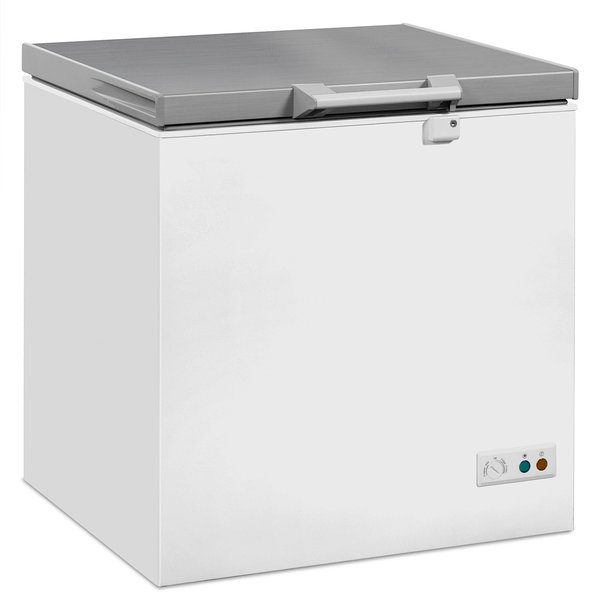 Vrieskist | 202L | Wit/RVS | -18°C/-24°C | Statisch | Klapdeksel | 765x743x840(h)mm