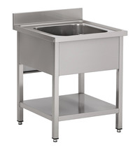 CombiSteel Spoeltafel | RVS | Grote Spoelbak | Bodemschap | Achteropstand | 600x700x850/950(h)mm