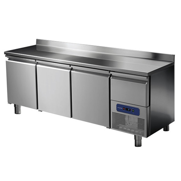 Koelwerkbank | 474L | 3 Deuren (1/1 GN) + 1 Lade | -2°C/+8°C | Geventileerd | 0.51kW | Achteropstand | 1865x700x850/950(h)mm