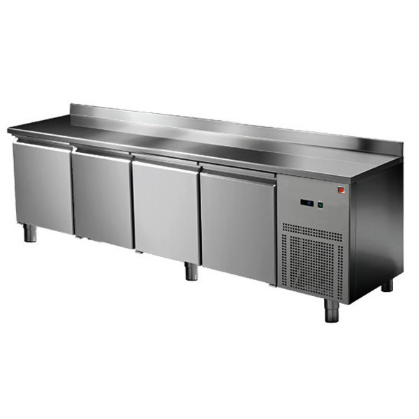 Koelwerkbank | 632L | 4 Deuren (1/1 GN) | 0°C/+8°C | Geventileerd | 0.56kW | Achteropstand | 2330x700x850/950(h)mm