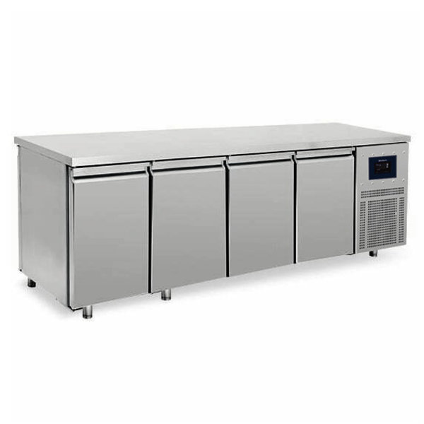 Doorgeef-Koelwerkbank | 632L | 2x 4 Deuren (1/1 GN) | -2°C/+8°C | Geventileerd | 0.45kW | Touchscreen + WiFi | 2330x700x850(h)mm