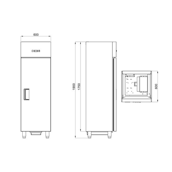 Viskoelkast | 400L | RVS | 0°C/-5°C | Geventileerd | 0.5kW | Incl. 5 Visbakken | 600x600x1950(h)mm