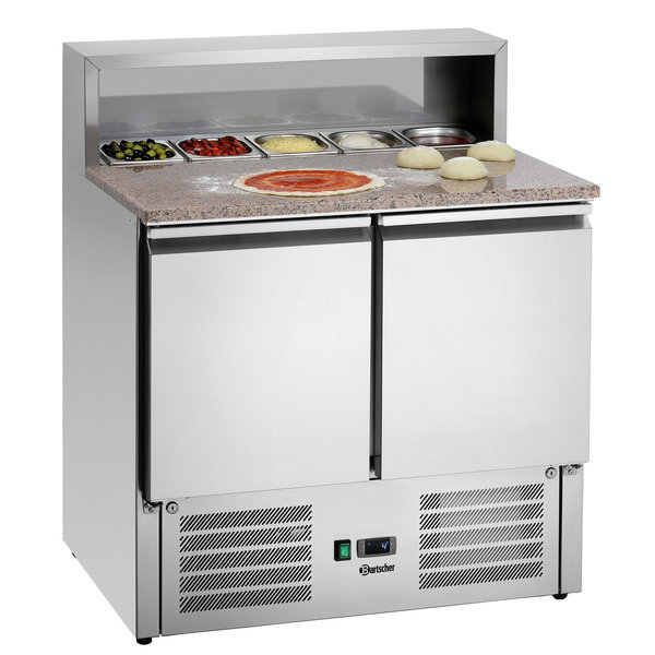 Pizzawerkbank | 260L | 2 Deuren (1/1 GN) | Boven 5x 1/6 GN | 0°C/+10°C | Geforceerd | 0.2kW | 900x700x1175(h)mm