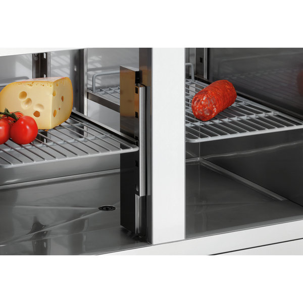 Pizzawerkbank | 260L | 2 Deuren (1/1 GN) | Boven 5x 1/6 GN | 0°C/+10°C | Geforceerd | 0.2kW | 900x700x1175(h)mm