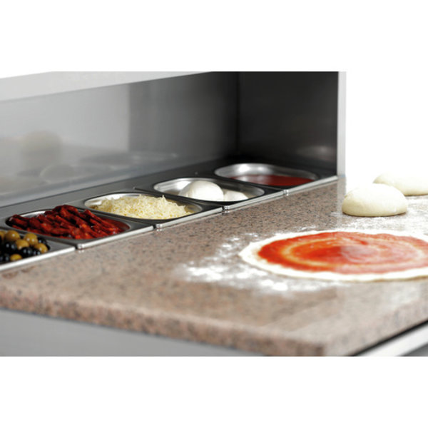 Pizzawerkbank | 260L | 2 Deuren (1/1 GN) | Boven 5x 1/6 GN | 0°C/+10°C | Geforceerd | 0.2kW | 900x700x1175(h)mm
