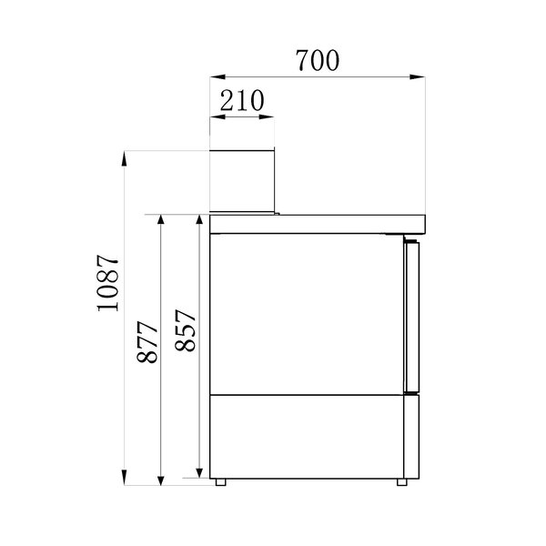 Pizzawerkbank | 230L | 2 Deuren (1/1 GN) | Boven 5x 1/6 GN | +2°C/+8°C | Statisch + Ventilator | 903x700x1090(h)mm