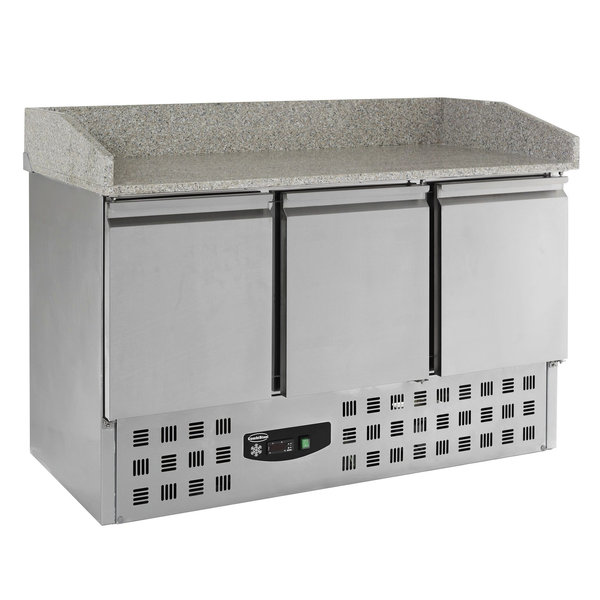Pizzawerkbank | COMPACT LINE | 350L | 3 Deuren (1/1 GN) | +2°C/+8°C | Statisch + Ventilator | 1400x700x1020(h)mm