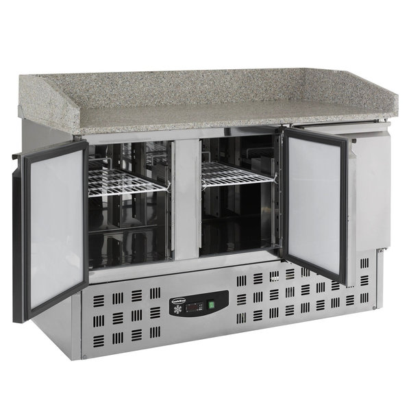 Pizzawerkbank | COMPACT LINE | 350L | 3 Deuren (1/1 GN) | +2°C/+8°C | Statisch + Ventilator | 1400x700x1020(h)mm